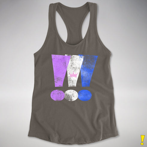 Drag Pride Grunge Exclamation Points Racerback Tank - Dark Grey